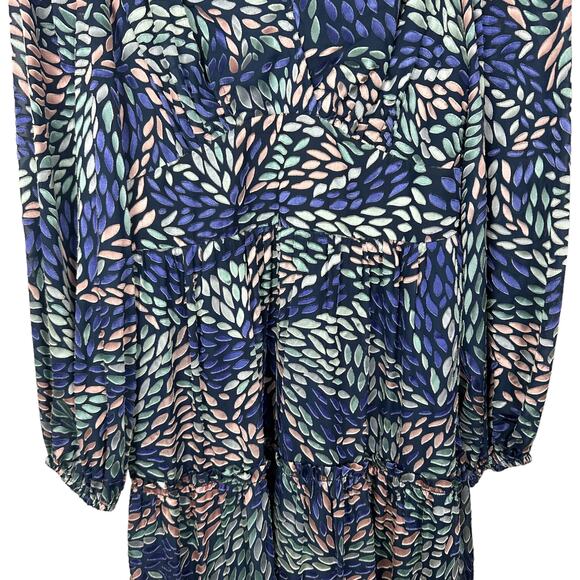 Shoshanna Tiered Embroidered Zanita Multicolor Long Sleeve Midi Dress Size 2 - Picture 10 of 16